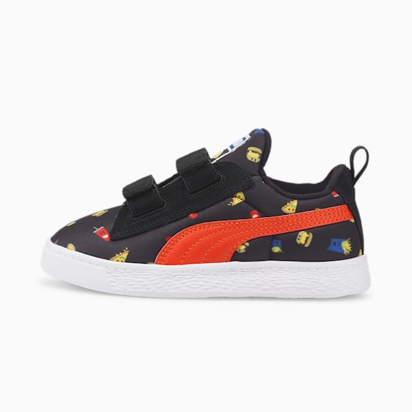 Suede Light Flex Foodies V Toddler Sneakers, Puma Black-Puma Red, extralarge-IND